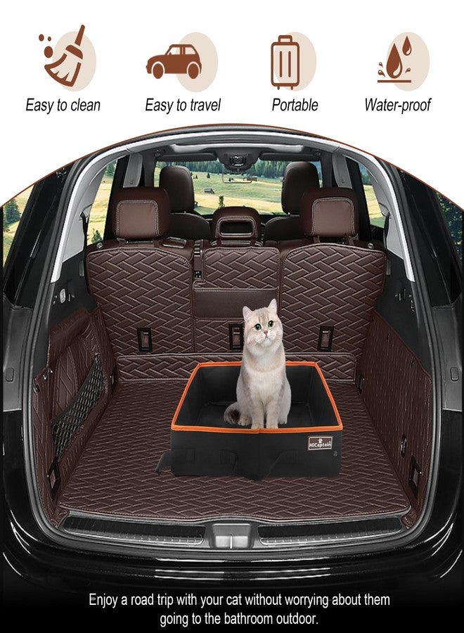 HiCaptain Portable Cat Travel Litter Box, Collapsible Cat Litter Carrier Tray, Waterproof Litter Box for Outdoor Fit Medium Cats and Kitties, Leak-Proof, Sturdy, Lightweight-Black - Image 3