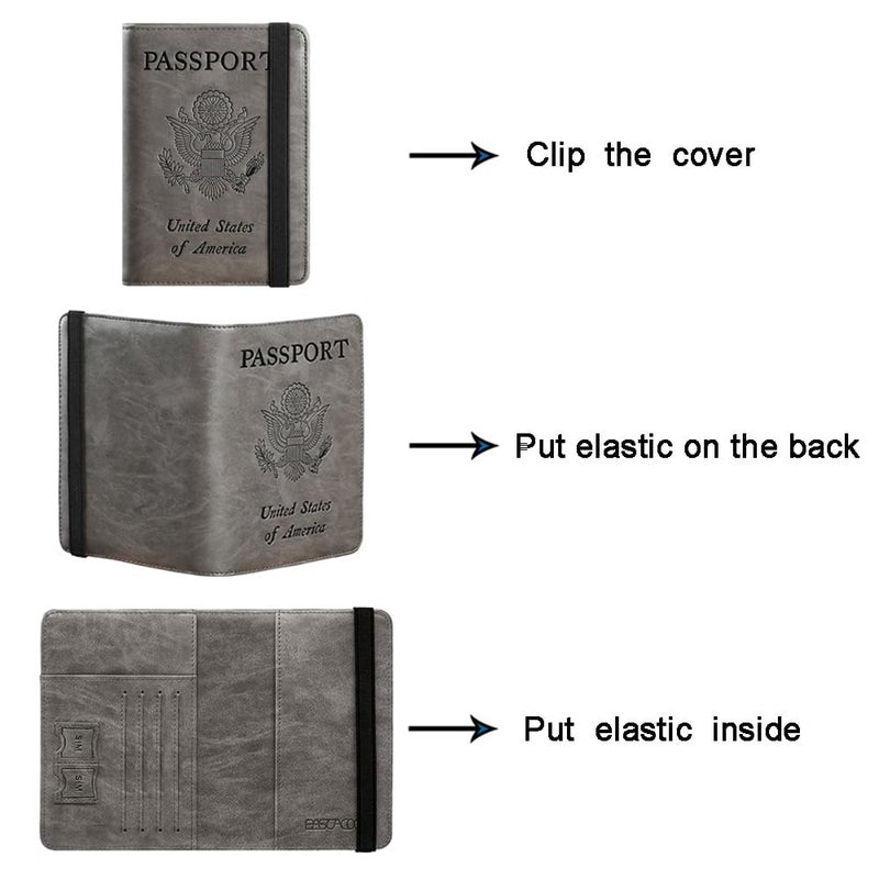 PASCACOO Passport Holder Cover Wallet Travel Essentials RFID Blocking Leather Card Case International Must Haves Travel Accessories for Women Men(101#Coffee Grey) - Image 5