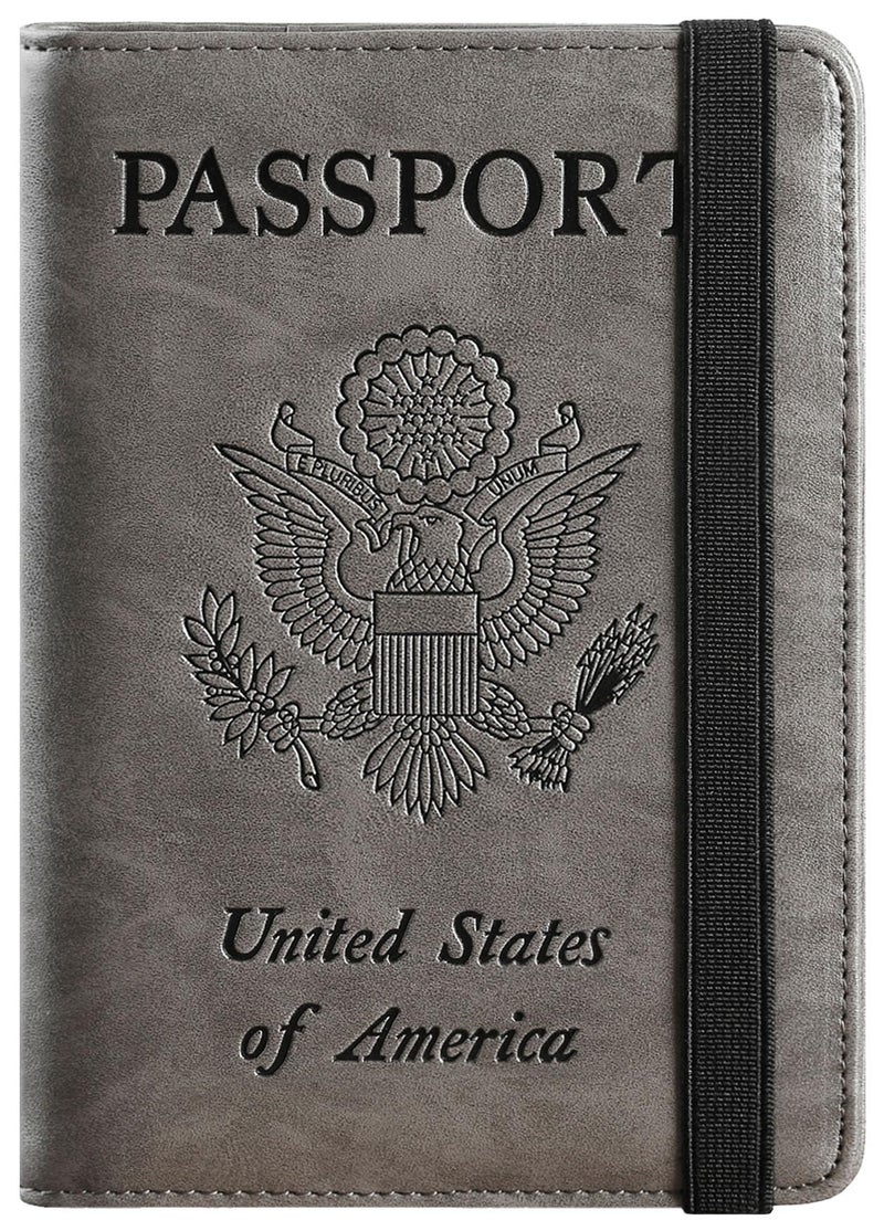 PASCACOO Passport Holder Cover Wallet Travel Essentials RFID Blocking Leather Card Case International Must Haves Travel Accessories for Women Men(101#Coffee Grey) - Image 1
