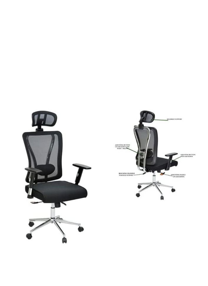 KARNAK Karnak Mesh Executive Office Home Chair 360° Swivel Ergonomic Adjustable Height Lumbar Support Back K-9964  - Image 2