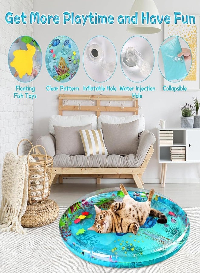 Aqua Cats Water Mat with Fish,Cat Dog Water Mat,Thickened Durable Non-Slip Playmat, Durable Easy Clean,Suitable for All Types of Pets(Clownfish) - Image 3