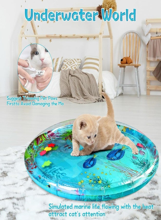Aqua Cats Water Mat with Fish,Cat Dog Water Mat,Thickened Durable Non-Slip Playmat, Durable Easy Clean,Suitable for All Types of Pets(Clownfish) - Image 2