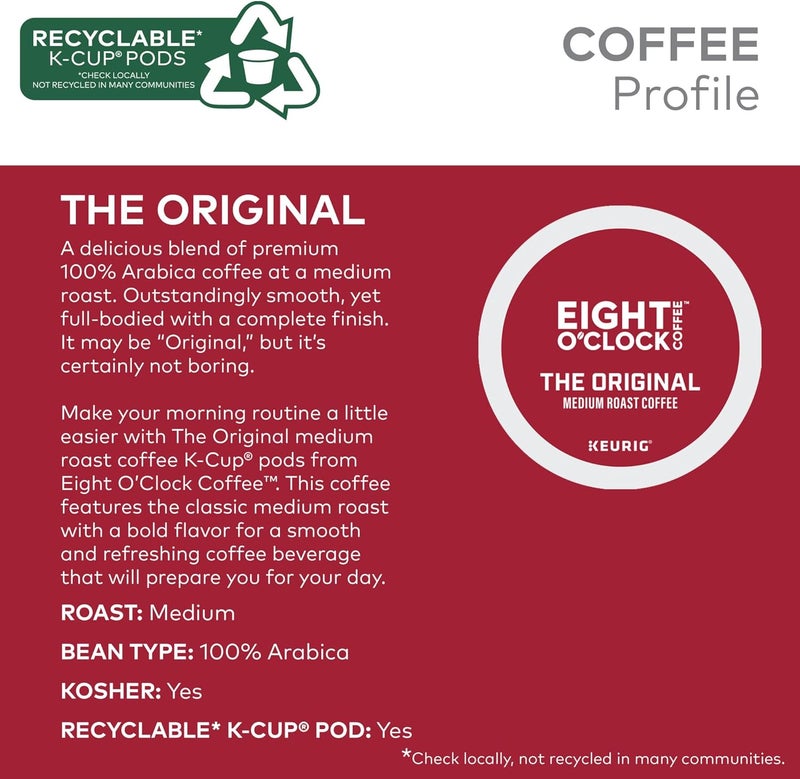 Eight O'Clock Coffee The Original Medium Roast K-Cup Pods, 96 Count - Image 3
