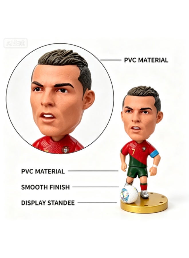 مجموعة مجسمات كريستيانو رونالدو لمنتخب البرتغال بتصميم Q-Version من PVC - قطعتان - Image 3