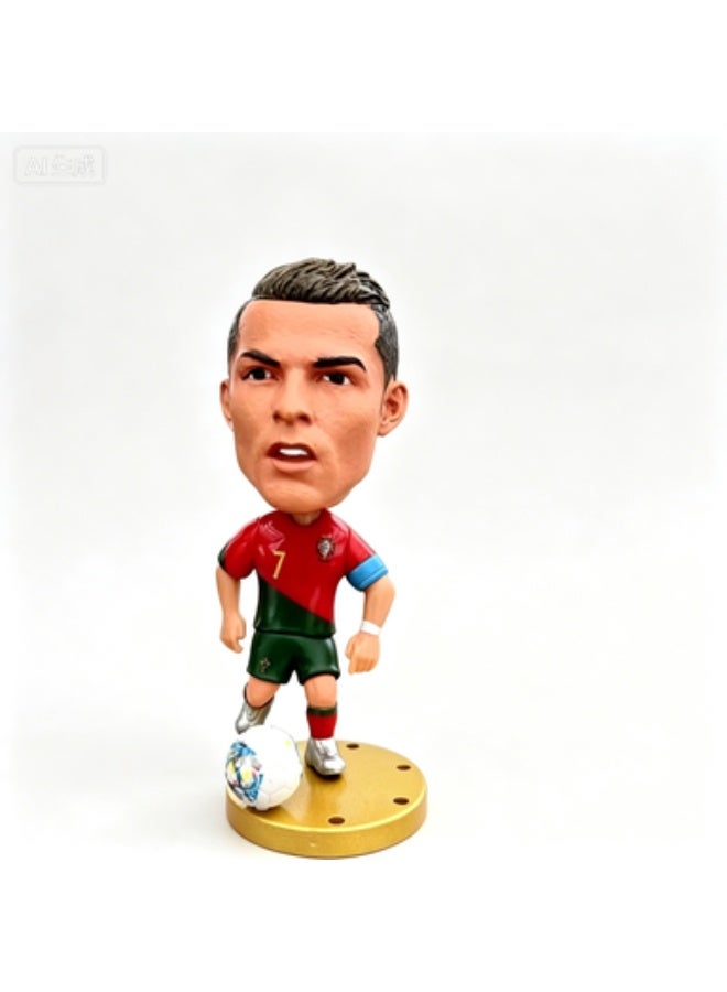 مجموعة مجسمات كريستيانو رونالدو لمنتخب البرتغال بتصميم Q-Version من PVC - قطعتان - Image 1