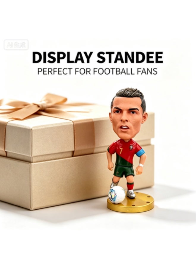 مجموعة مجسمات كريستيانو رونالدو لمنتخب البرتغال بتصميم Q-Version من PVC - قطعتان - Image 4