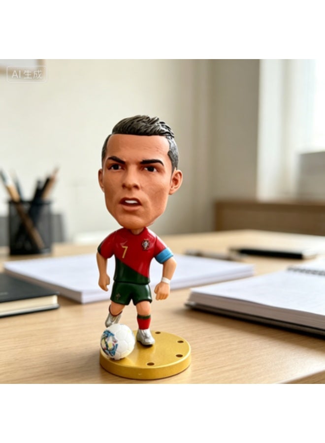 مجموعة مجسمات كريستيانو رونالدو لمنتخب البرتغال بتصميم Q-Version من PVC - قطعتان - Image 5