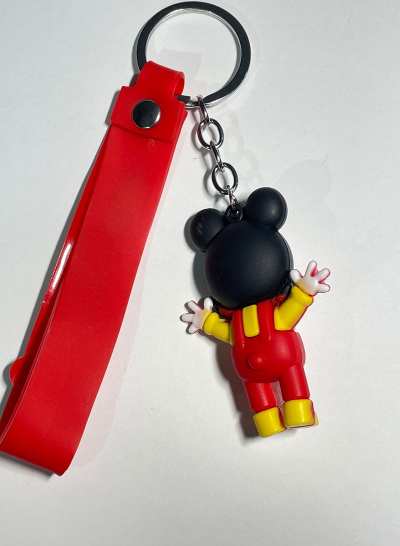 Distinguished cartoon keychain cute accessory Mickey Mouse and Minnie Mouse keychain with ribbon that fits in the car purse and bag cute creative gift - Image 3