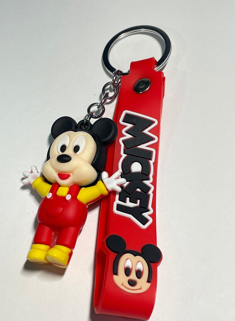 Distinguished cartoon keychain cute accessory Mickey Mouse and Minnie Mouse keychain with ribbon that fits in the car purse and bag cute creative gift - Image 2