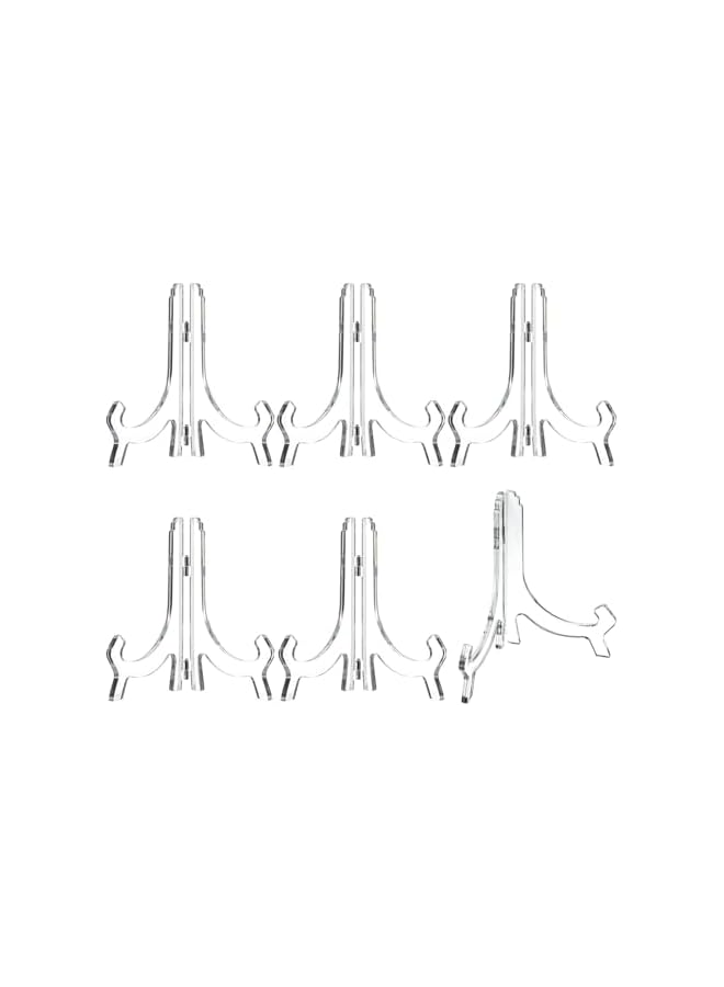 The Bros 6Pcs 7Inch Acrylic Easel Stand, Display Stand, Plate Stands for Display, Photo Holder Picture Frame Book Stand, Displays Decorative Plates, Artworks, Posters, Envelopes and Small Boards - Image 2