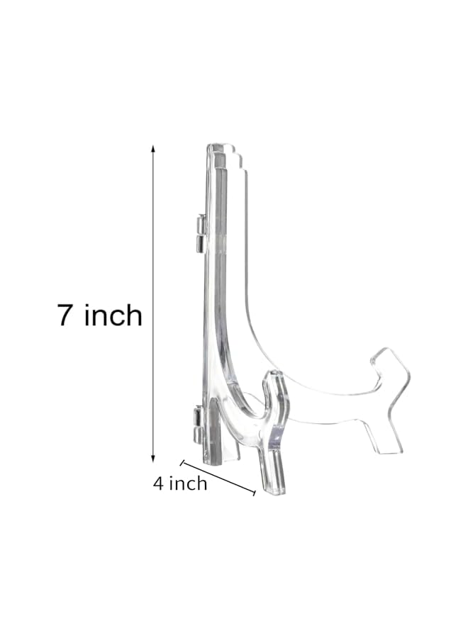 The Bros 6Pcs 7Inch Acrylic Easel Stand, Display Stand, Plate Stands for Display, Photo Holder Picture Frame Book Stand, Displays Decorative Plates, Artworks, Posters, Envelopes and Small Boards - Image 3