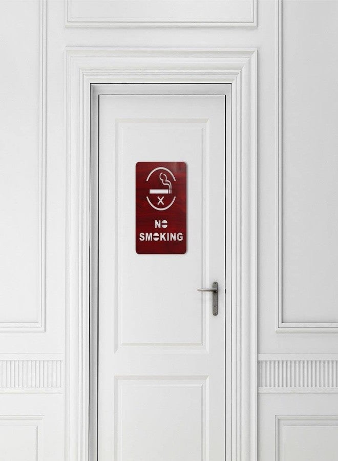 CVANU No Smoking Wooden Signboard Self Adhesive for Restroom, Dispensary, Hotel, Clinic, Restaurant Pack of 2 Size(8inch x 6inch)_cv23 - Image 2