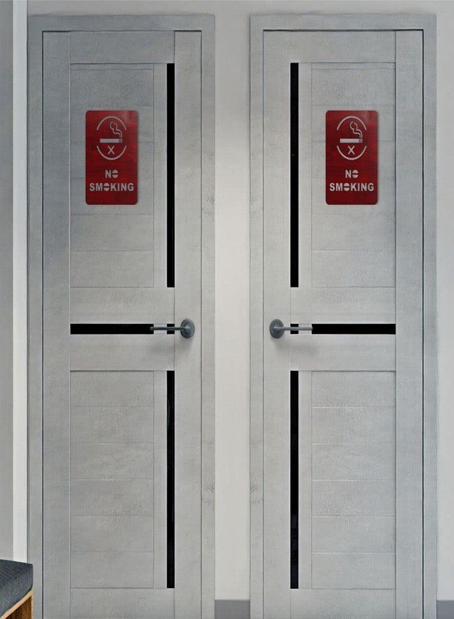 CVANU No Smoking Wooden Signboard Self Adhesive for Restroom, Dispensary, Hotel, Clinic, Restaurant Pack of 2 Size(8inch x 6inch)_cv23 - Image 3
