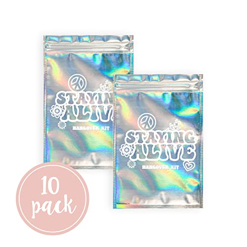 Pop Fizz Designs Stayin' Alive Bachelorette Party Hangover Kits (10 Pack) | Last Disco Hangover Kit Bags | Bachelorette Recovery Kit | 21st Birthday Hangover Kits I Bachelorette Survival Kit - Image 3