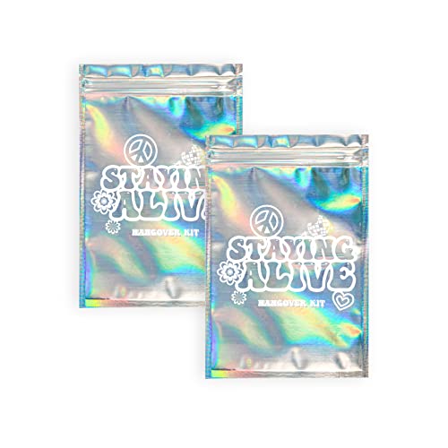 Pop Fizz Designs Stayin' Alive Bachelorette Party Hangover Kits (10 Pack) | Last Disco Hangover Kit Bags | Bachelorette Recovery Kit | 21st Birthday Hangover Kits I Bachelorette Survival Kit - Image 1