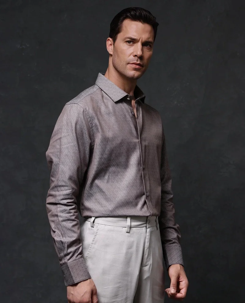 Rare Rabbit Men's Jacquard Shirt