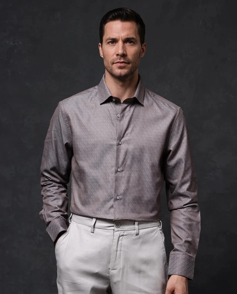 Rare Rabbit Men's Jacquard Shirt