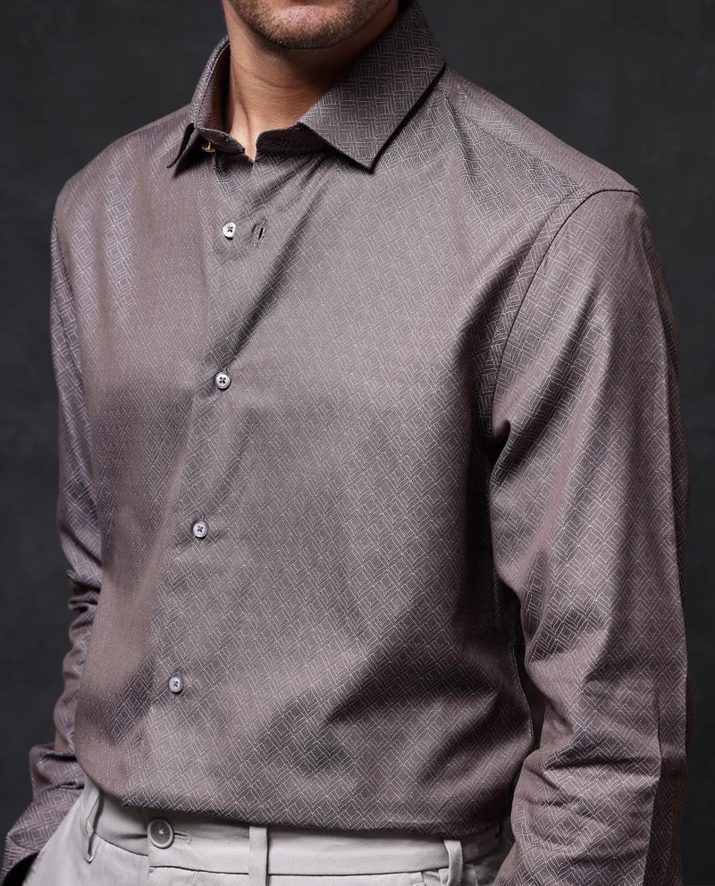 Rare Rabbit Men's Jacquard Shirt