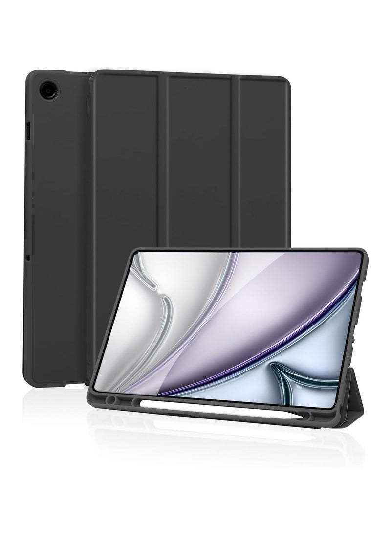 Cover for Samsung Galaxy Tab A9 8.7 inch case Soft Flexible Flip Case Cover with S Pen Holder for Samsung Galaxy Tab A9 8.7 inch with Auto Sleep Wake - Trifold Galaxy Tab A9 Black - Image 1