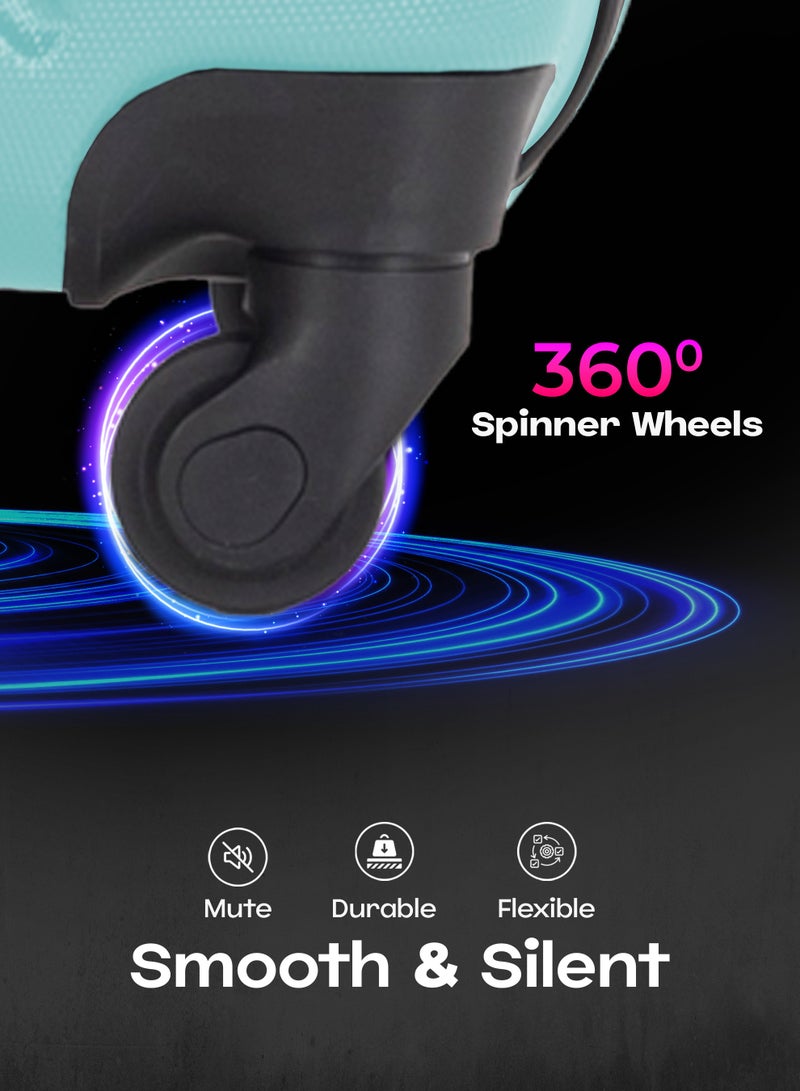 فيبتور طقم عجلات دوارة ذات جوانب صلبة مكون من 4 قطع مع قفل بأرقام مقاس 20،24،28،32 بوصة - Image 2