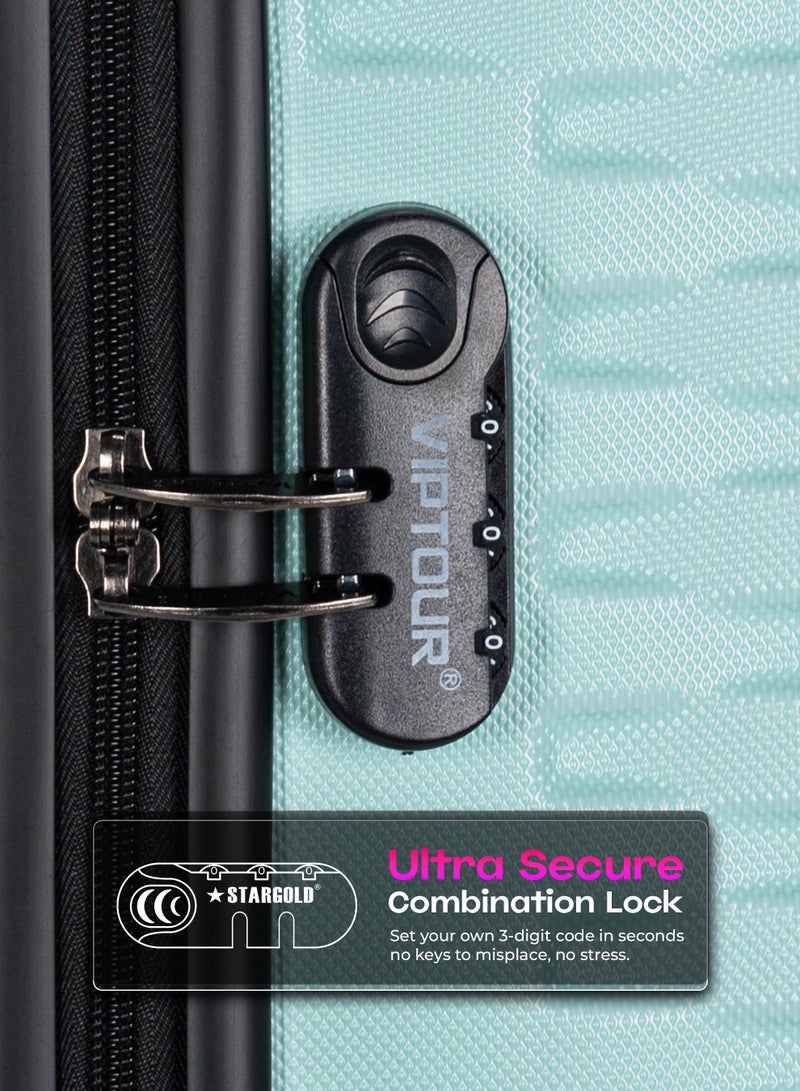 فيبتور طقم عجلات دوارة ذات جوانب صلبة مكون من 4 قطع مع قفل بأرقام مقاس 20،24،28،32 بوصة - Image 3