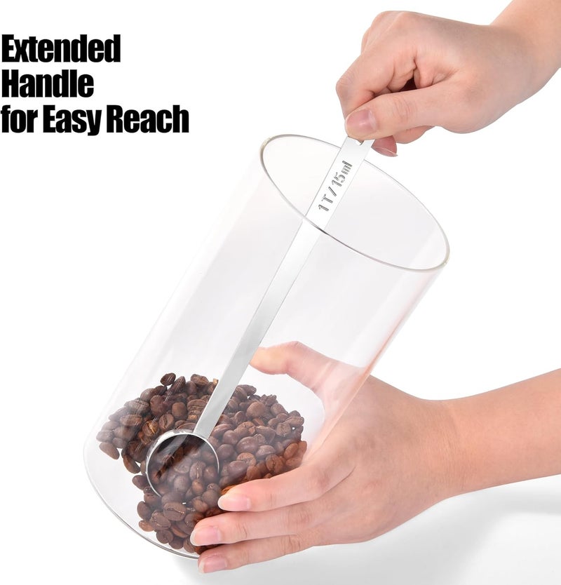 Doosu Metal Coffee Measuring Scoop, Food-Grade 18/8 Stainless Steel Coffee Beans Spoon with 17.5cm Long Handle, Tablespoon Scooper for Ground Coffee, Espresso, Protein Powders, Tea, Sugar (1 Tbsp) - Image 5