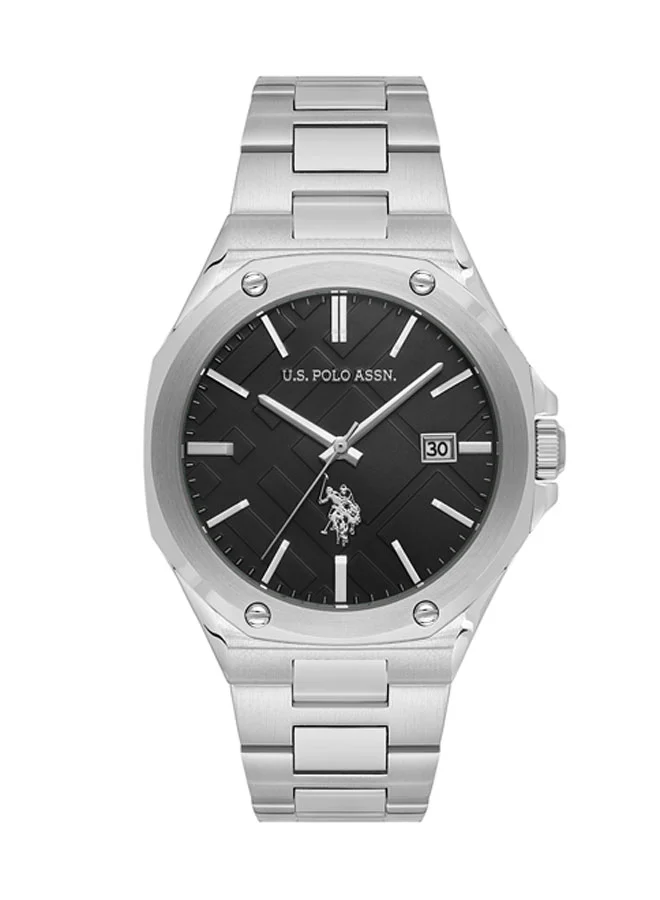 U.S. Polo Assn. Fundamental Stainless Steel Bracelet Quartz Analog Watch for Men, 41mm
