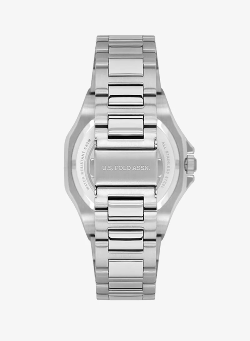 U.S. Polo Assn. Black Fundamental Stainless Steel Bracelet Quartz Analog Watch for Men, 41mm for Men | Best Price UAE