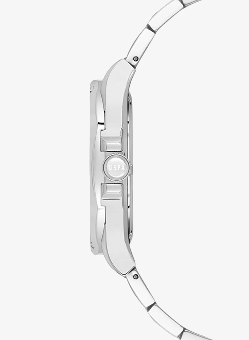 U.S. Polo Assn. Fundamental Stainless Steel Bracelet Quartz Analog Watch for Men, 41mm