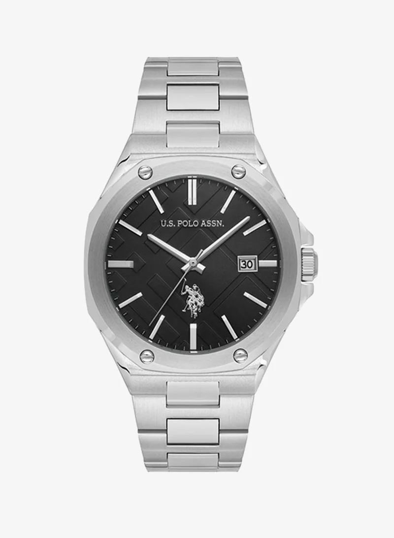 U.S. Polo Assn. Fundamental Stainless Steel Bracelet Quartz Analog Watch for Men, 41mm