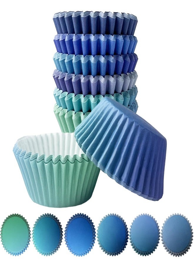 qiqee 300PCS Gradient Cupcake Liners Medium Cupcake Cups 6 Designs Cupcake Papers Baking Cups Cupcake Wrappers (Standard Size) - Image 1