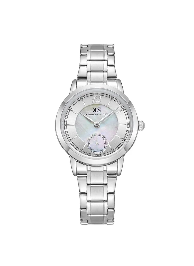 KENNETH SCOTT Kenneth Scott K23538-SBSM Women Analog Display Watch & Stainless Steel Strap Silver