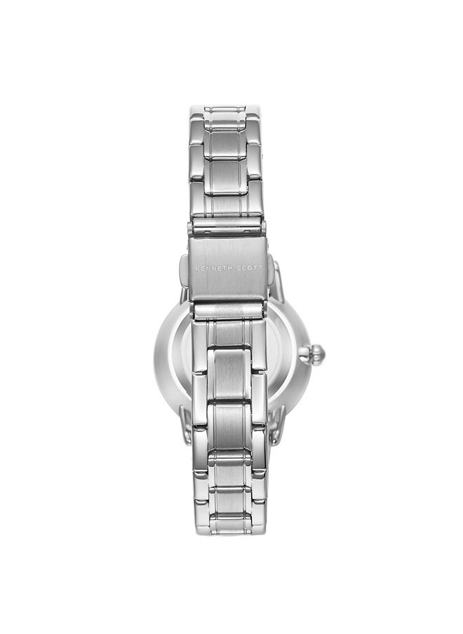 KENNETH SCOTT Kenneth Scott K23538-SBSM Women Analog Display Watch & Stainless Steel Strap Silver  - Image 3