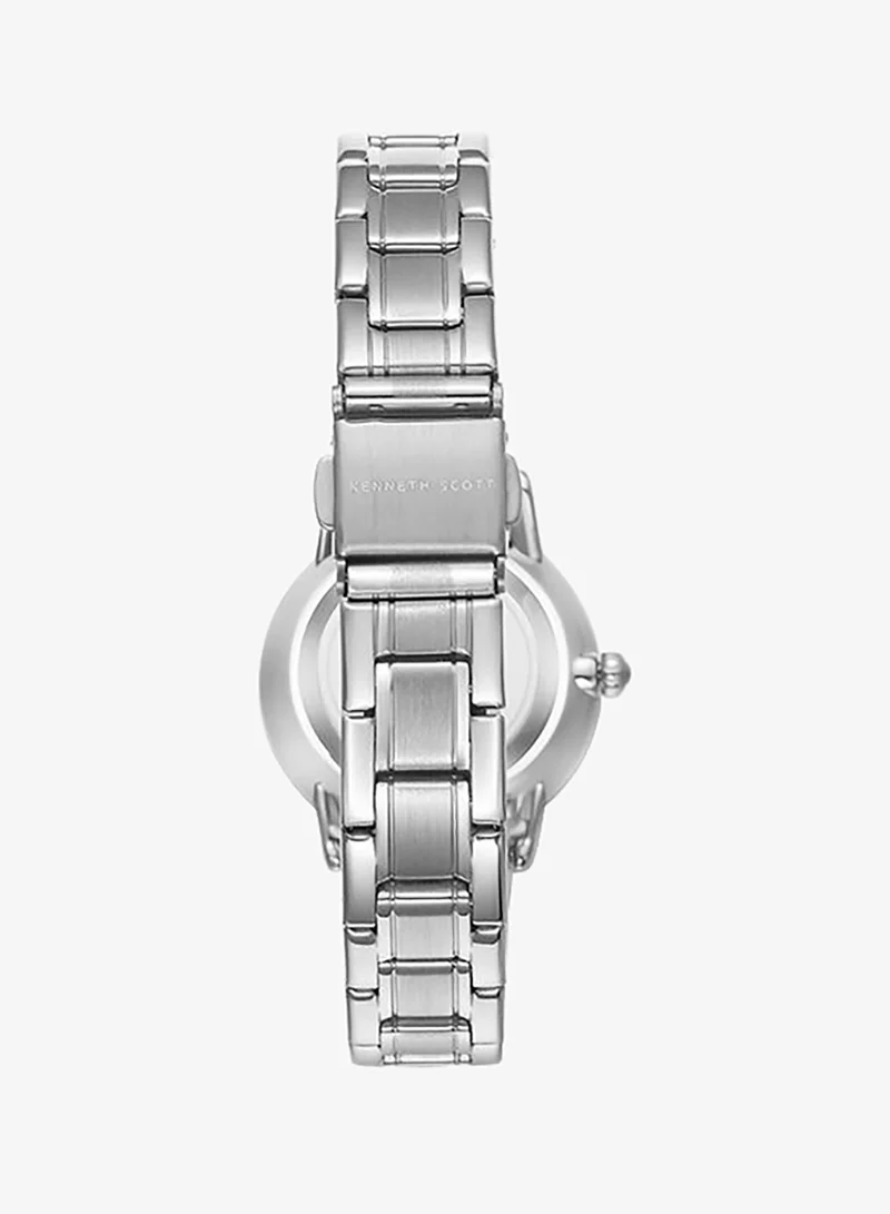 Kenneth Scott White Women's Stainless Steel Analog Watch K23538-SBSM - 29 mm for Women | Best Price UAE