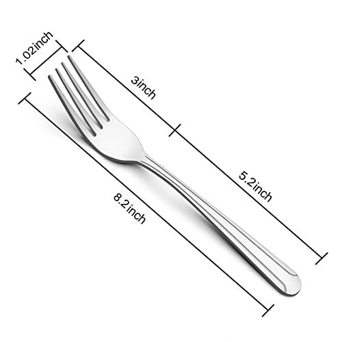 BEWOS 24 Pieces Dinner Forks Set, 8.2-Inch Stainless Steel Forks Silverware, Flatware Salad Forks for Home, Kitchen or Restaurant - Mirror Polished, Dishwasher Safe - Image 2