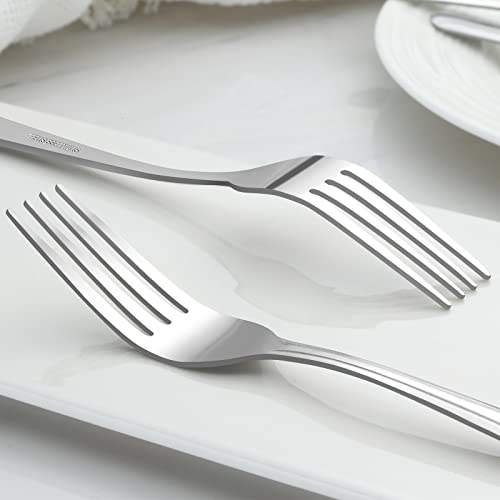 BEWOS 24 Pieces Dinner Forks Set, 8.2-Inch Stainless Steel Forks Silverware, Flatware Salad Forks for Home, Kitchen or Restaurant - Mirror Polished, Dishwasher Safe - Image 4