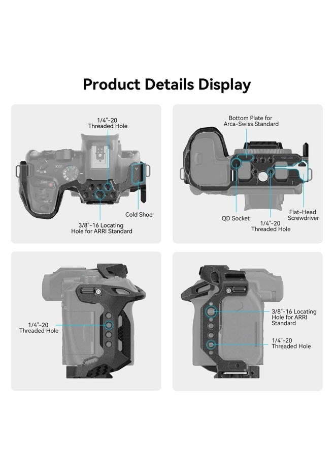 SmallRig R7 Cage for Canon R7, Aluminum Alloy R7 cage with Quick Release Plate for Arca Stand, Cold Shoe, NATO Rail and Threaded Holes, Formfitting Camera Cage Video Rig for Canon R7-4003 - Image 3
