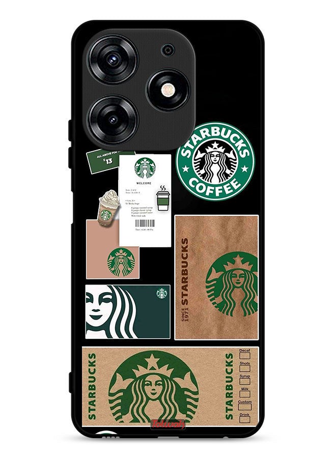 Tolwak Tecno Spark 10 Pro 4G Protective Case Cover Starbucks Sticker  - Image 1