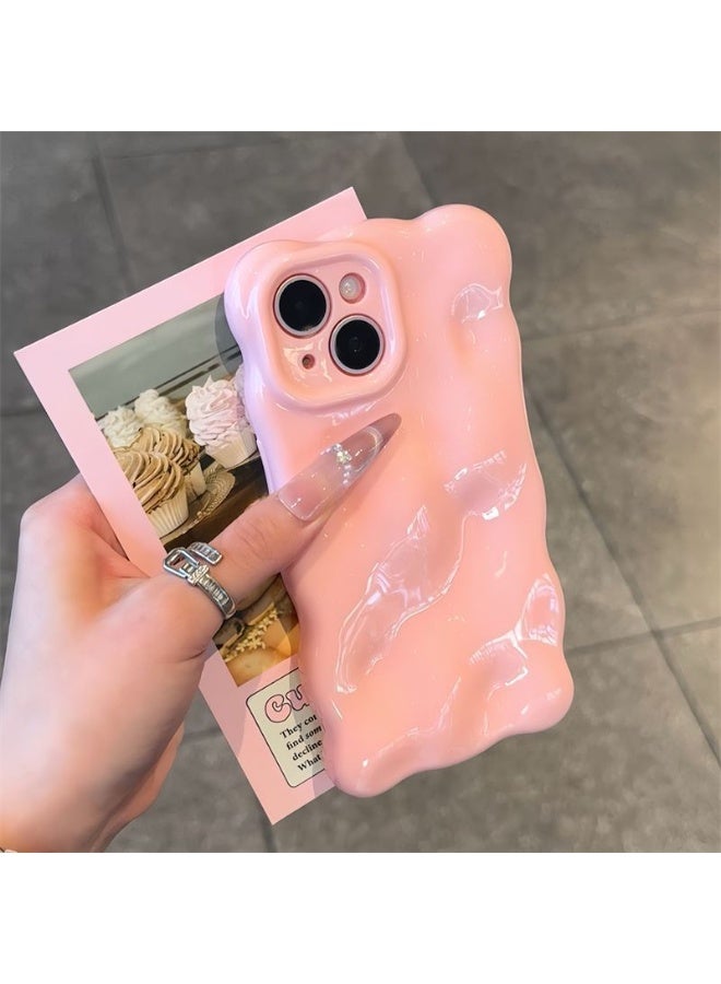 NIBEMINENT Minimalist Solid Color Protective TPU Case Cover For iPhone 15, Pink