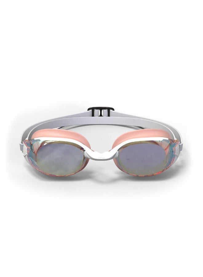 NABAIJI Swimming Goggles – One Size Fits All, White Frame with Pink Pearl Mirror Lenses, Anti-Fog UV Protection - Image 2