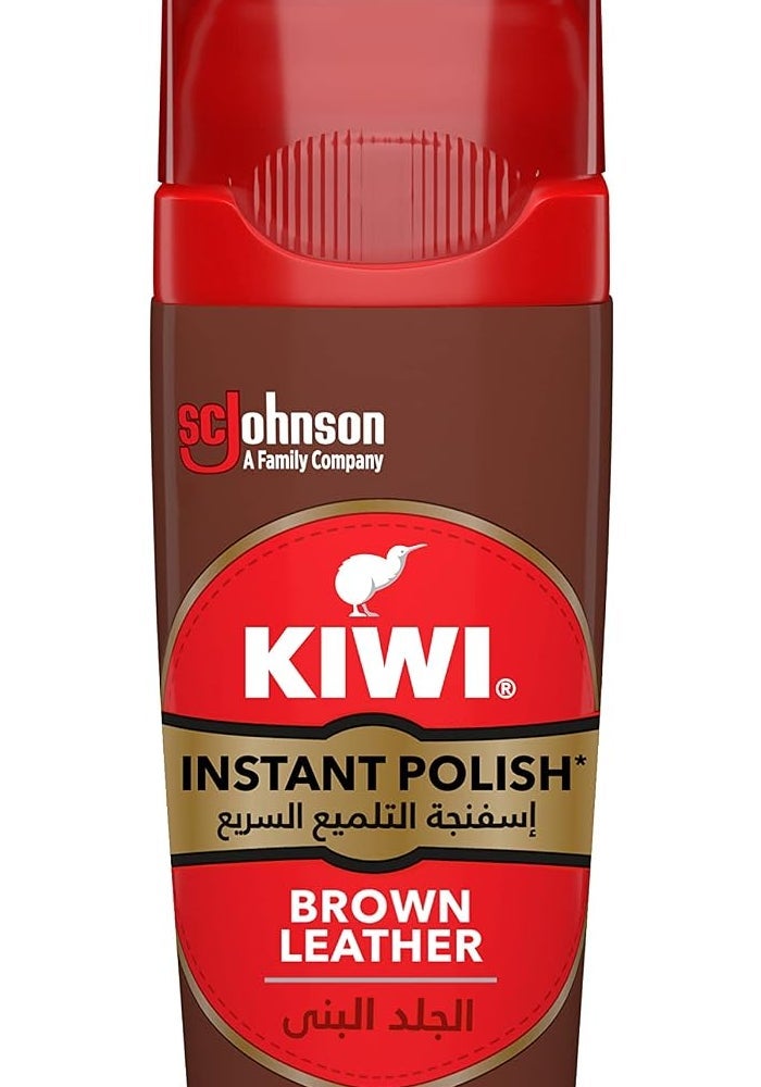 Kiwi Instant Shoe Polish - Brown Leather, 75ml - Image 1