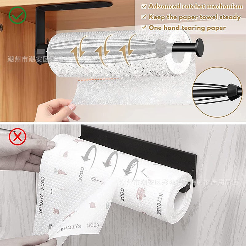Kitchen Bathroom Stainless Steel Tissue Holder Roll Paper Holder With Resistance Nico Single-Hand Operation Kitchen Toilet Paper Holder - Image 3