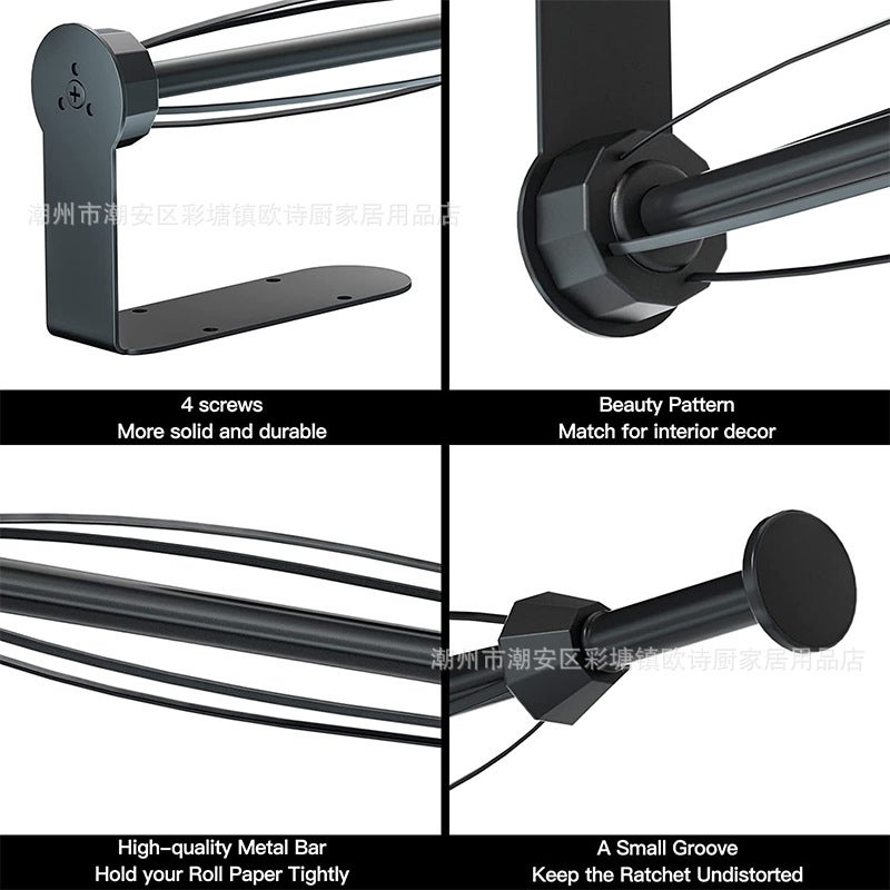 Kitchen Bathroom Stainless Steel Tissue Holder Roll Paper Holder With Resistance Nico Single-Hand Operation Kitchen Toilet Paper Holder - Image 4