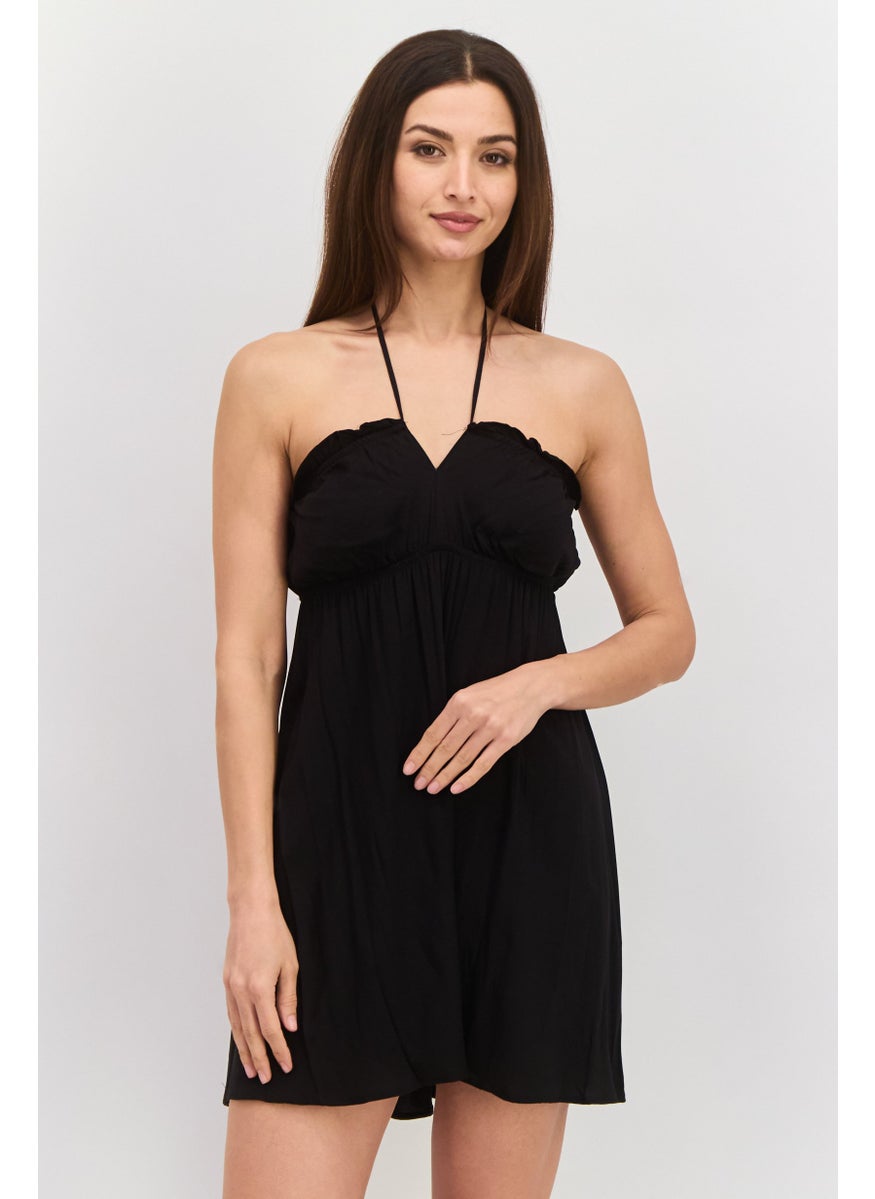 Cotton On Women Solid Mini Dress, Black  - Image 1