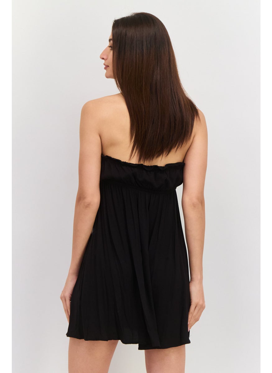 Cotton On Women Solid Mini Dress, Black  - Image 3