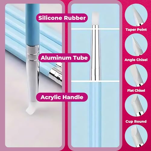 Oytra Chisel Tips and Dotting Heads Shaper Pen (Blue, 4mm - 5 Pieces) - Image 3