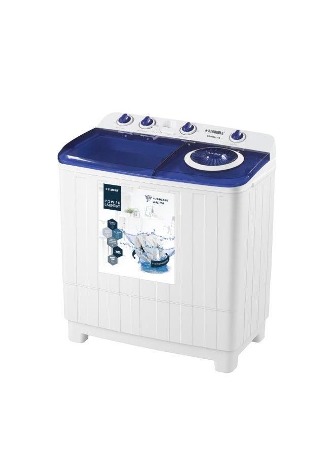 STARGOLD, 12kg Twin-Tub Washing Machine Semi-Automatic Washer Spin Dryer Portable Laundry Machine IPX4 Heavy Duty, SG-WM853TD