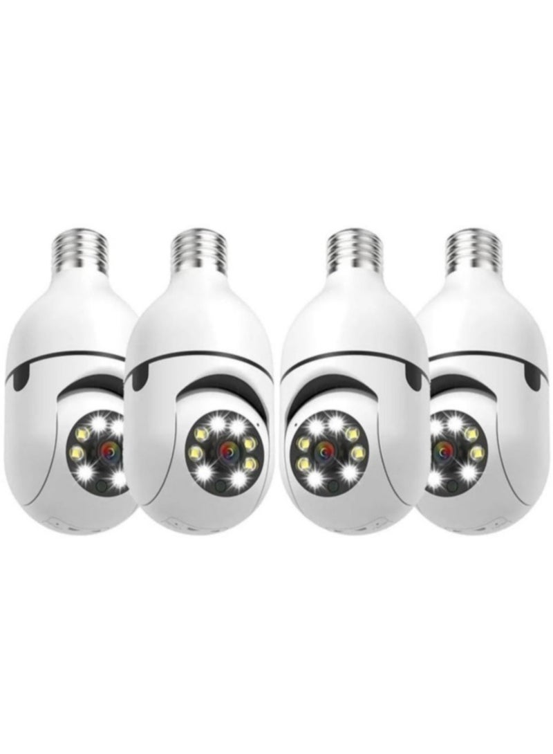 ELTRAZONE 4Pack HD 1080P Wireless Light-Bulb Security Camera, Work with 2.4ghz&5ghz WiFi, Motion Auto Tracking, 2 Way Audio, Spotlight Night Vision, E27 Screw-in CCTV Camera (4pcs) - Image 1