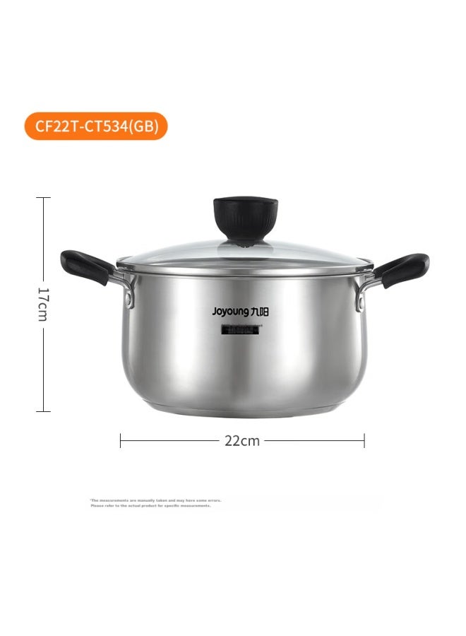 Joyoung Soup Pot, 316l Stainless Steel, Noodle Cooking Pot, Small Milk Pot, Baby Food Pot, Stew Pot, Soup Pot, 22cm Small Hot Pot, Ct534 - Image 4