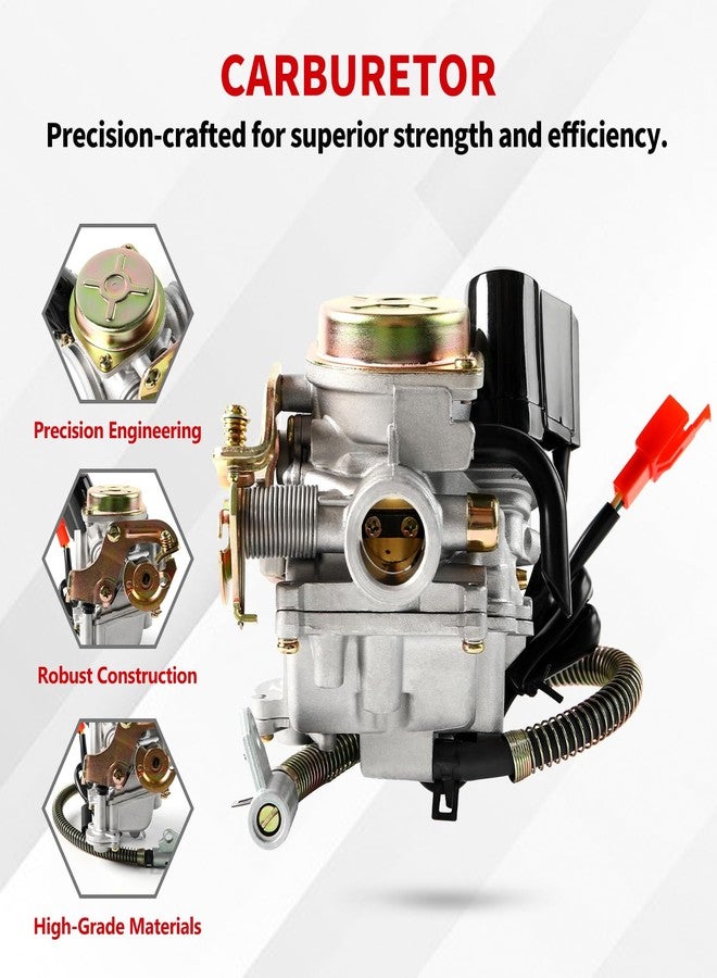 YDO GY6 Carburetor Compatible with 50CC 49CC 139QMB 4-stroke Scooter ATV Go Karts Quads PD18J Moped Carb - Image 2